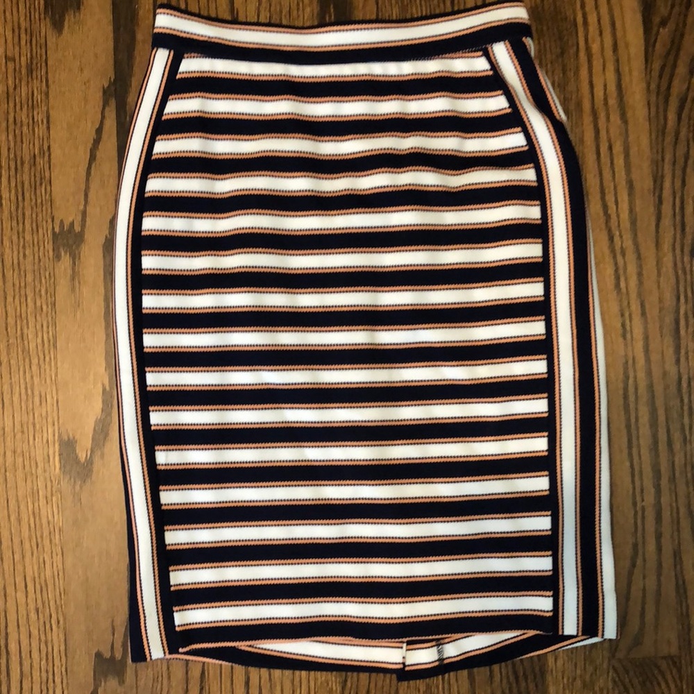 Striped pencil skirt
